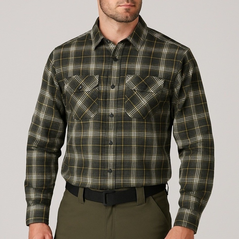 5.11 Tactical Shirt Mens XL Green Plaid Snap Front Long Sleeve Cotton Flannel